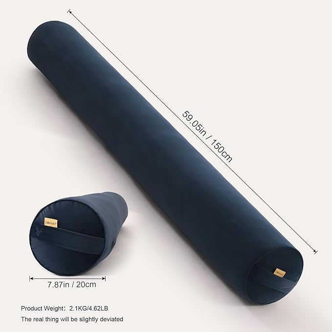 Body Pillow for Adults,Long Round Pillow,Big Cylindrical Pillow,Large Full Bolster Pillows for Side Sleepers (Teal Blue, 59"*7.87")