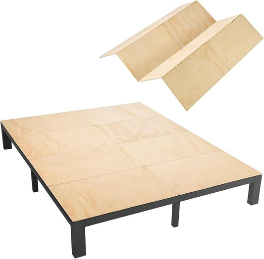 VEVOR Bunkie Board, King Size 76.8 x 70.1 in, Foldable Bed Board Under Mattress with Nylon Webbing, Plywood, Rounded Edges, Anti-Sag Design for Metal Frames, Sleeper Sofas, Platform and Bunk Beds