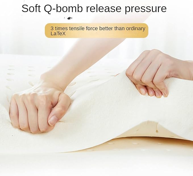 100% Natural Latex Organic Breathable and Comfortable, Durable and Not Easy to Collapse, Mattress Topper, Natural Latex Mattress,4in,150x200cm(59x79in)