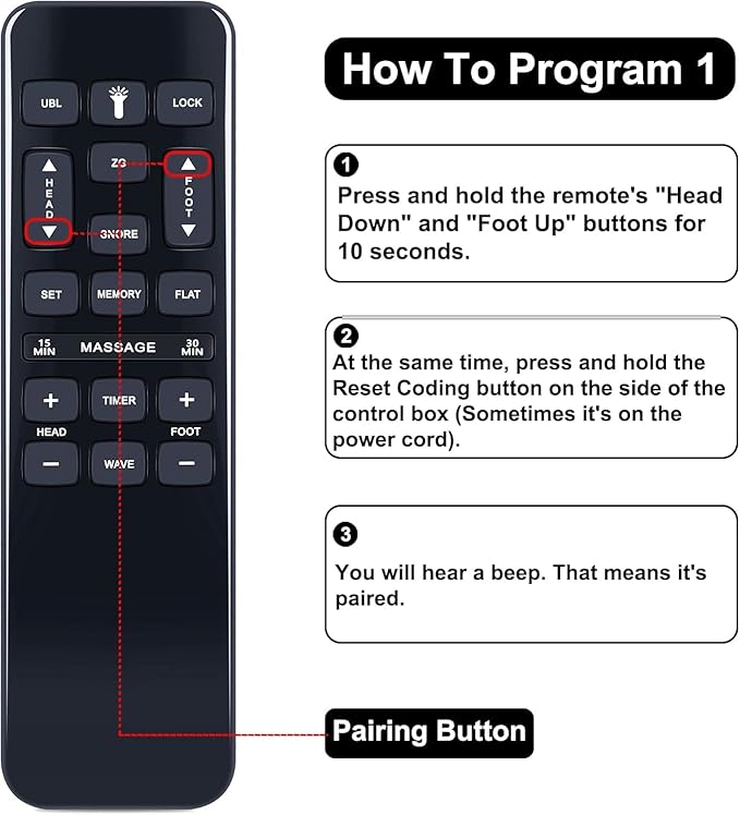 Replacement Remote Control for iDealBed 4i Custom iEscape Adjustable Bed Base