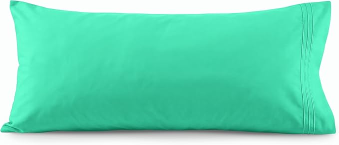 Elegant Comfort Luxury Ultra-Soft 1-Piece Pillowcase Set - 1500 Premium Hotel Quality Microfiber Double Brushed - Wrinkle Resistant, Body Pillowcase Size, Paradise Teal
