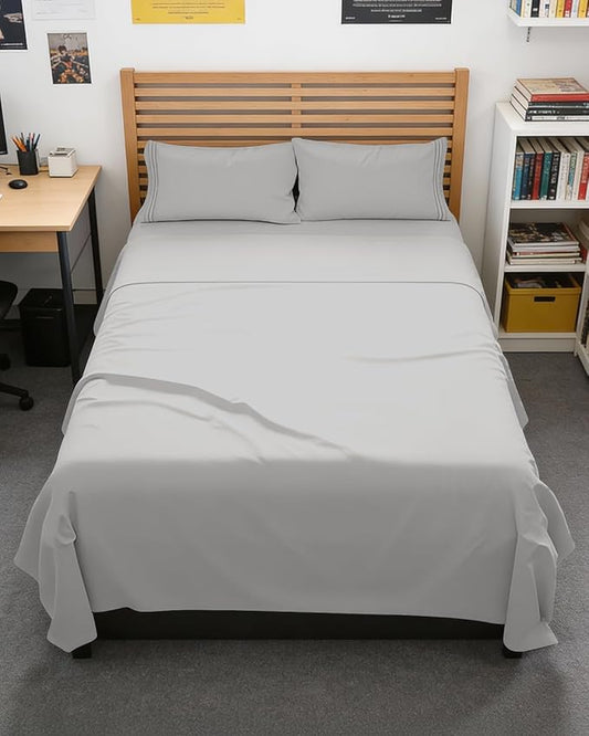 Full XL Bed Sheet - 4 Piece Full XL Bed Sheets Set - Ultra-Soft, Breathable & Cooling - Hotel Luxury Bedding for Women & Men with Deep Pockets - Wrinkle Free & Fade Resistant - Oeko-Tex - French Grey