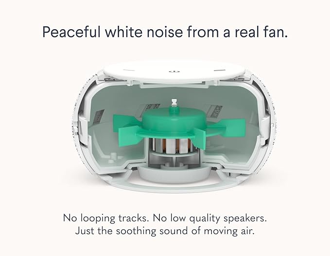 SNOOZ Pro White Noise Sound Machine - Natural Fan Noise, Non-Looping Sound, App Scheduler - Travel Case Included, Sleep Aid for Adults & Baby, 10 Volume Settings, Portable, Gift Registry - Cotton