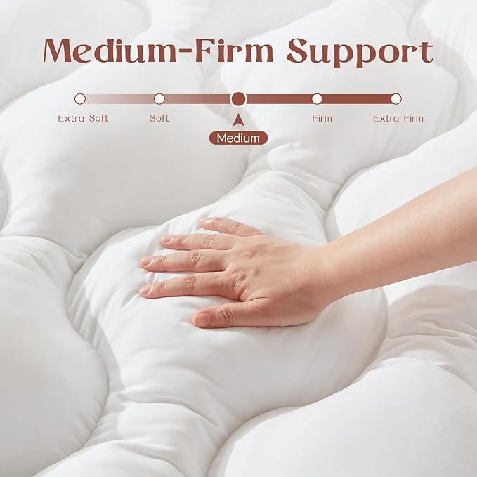 Decroom 4 Inch Mattress Topper Queen for Back Pain Relief, Breathable Memory Foam Mattress Pad, Soft & Supportive Pillow Topper,80x60x4 Inch