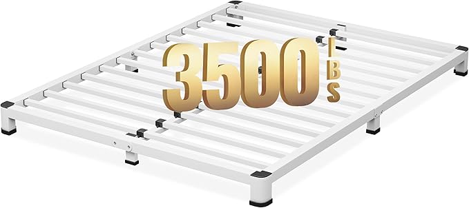 NKZ King Platform Bed Frame 4 Inch, Heavy Duty Metal Low Profile Bed Frame with Round Corner Legs, 3500lbs Weight Capacity Reinforced Frame, No Box Spring Needed，Noise-Free, Easy Assembly