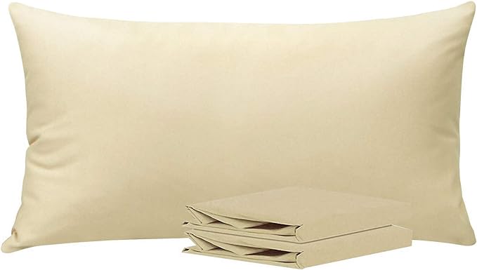 NTBAY King Pillowcase Set - 2 Pack Brushed Microfiber 20x36 Pillowcases - Soft, Wrinkle-Free, Fade-Resistant, Stain-Resistant, Light Taupe Pillowcases with Envelope Closure - 20x36 Inches, Light Taupe