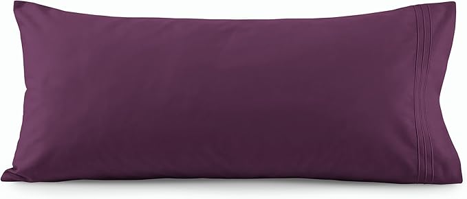 Elegant Comfort Luxury Ultra-Soft 1-Piece Body Pillowcase - 1500 Premium Hotel Quality Microfiber Double Brushed - Wrinkle Resistant, Body Pillowcase Size, Purple