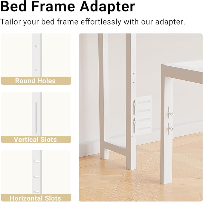 Unikito Queen Size Headboard with Storage, Headboards with Power Outlets and RGB LED Lights, Sturdy Head Board for Queen Size Bed, Stable Headboard Only for Bedroom, Dorm Room, Guest Room, White