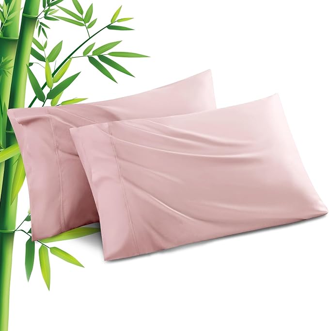 Pillowcases King Size 2 Pack, Cooling Viscose from Bamboo Pillow Cases with Envelope Closure, Cool & Breathable Pillow Cover for Hot Sleepers and Night Sweats, 20" x 40"