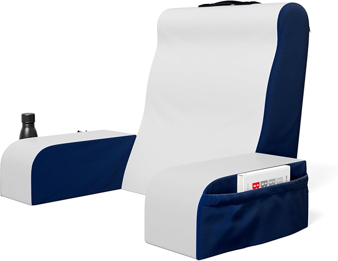 Kolbs Bed Wedge Pillow for Sleep Apnea, FSA Eligible Acid Reflux, and Back Pain Relief, with Chic Jacquard Cover - Headboard Wedges for Sleeping (19" Wedge Reading - Blue)