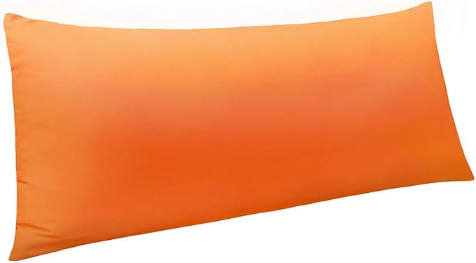NTBAY Body Pillowcase - Brushed Microfiber 20x54 Pillowcase - Soft, Wrinkle-Free, Fade-Resistant, Stain-Resistant, Orange Body Pillow Cover with Envelope Closure - 20x54 Inches, Orange