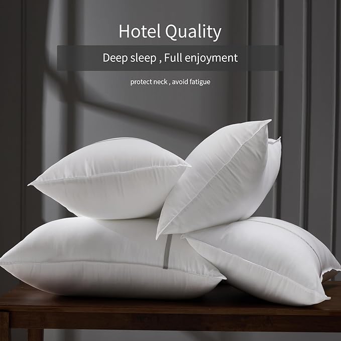Bed Pillows Queen Size Set of 2, Medium Firm Hotel Pillows for Sleeping, Cooling Pillows for Side & Back Sleepers, Down Alternative Filling, 20 x 28 Inches