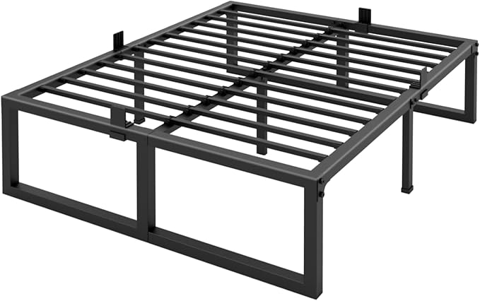 Yitong Angel Full Size Bed Frame, 18 Inch Heavy Duty Support 3500 lbs Metal Platform, No Box Spring Needed/Noise Free/Non-Slip/Steel Slat Support/Easy Assembly
