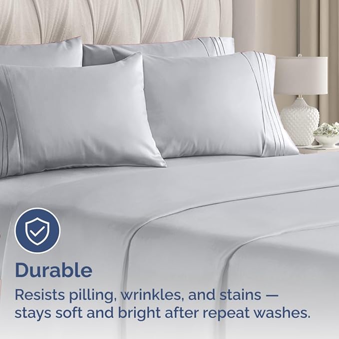 Standard Pillow Cases Set of 8 - Ultra Soft Hotel Quality Pillowcase Covers - Comfy & Wrinkle Free - Shrink, Stain and Fade Resistant - Machine Washable Pillow Protectors - 8 Piece Set - Steel Blue