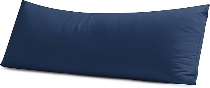 Body Pillow Cover Long Pillow Case,100% Egyptian Cotton Bed Pillow Protector with Zipper,400 Thread Count Cooling Full Body Pillowcase for Adults 20x54 Inches (1 Pack,Navy Blue)
