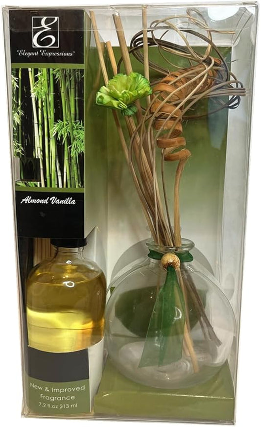 Hosley Glass Diffuser Sets Include a Glass Bottle with Reeds and 200ml Vanilla Scent Diffuser Refill Oil. Ideal Gift for Weddings, Spa, Reiki, Meditation, Bathroom