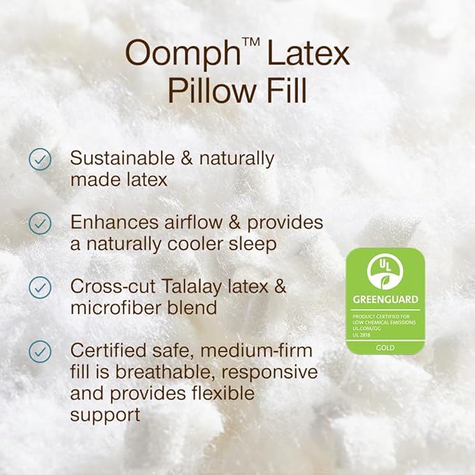 Coop Home Goods Extra Oomph Latex Pillow Fill, Extra Fill Bag of Cross-Cut Talalay Latex and Microfiber Stuffing, Supportive, Naturally Cooling, Eco-Friendly Filler for Bed Pillows