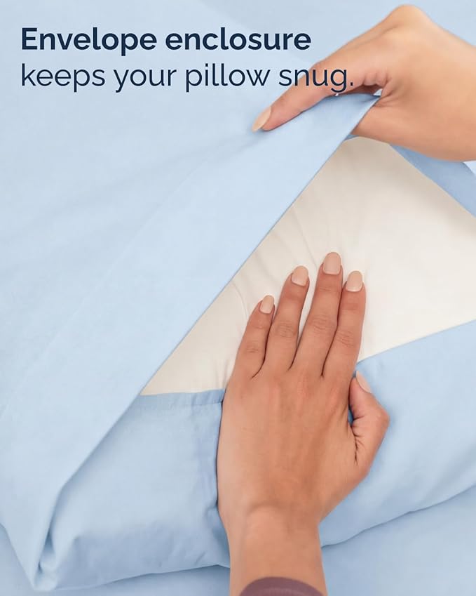 Twin XL 4 Piece Sheet Set - Comfy Breathable & Cooling - Hotel Luxury Bedding for Women, Men, Kids, Teens & Children - 1 Flat & 1 Fitted Sheet & 2 Pillowcases w/ Deep Pockets, Wrinkle Free - Baby Blue