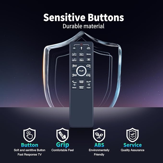 Replacement Remote Control for Sven & Son/EGOHOME/Richmat/Beverly Adjustable Bed Base Compatible with Model HJH89 with Foot,Head & Lumbar Set Mode