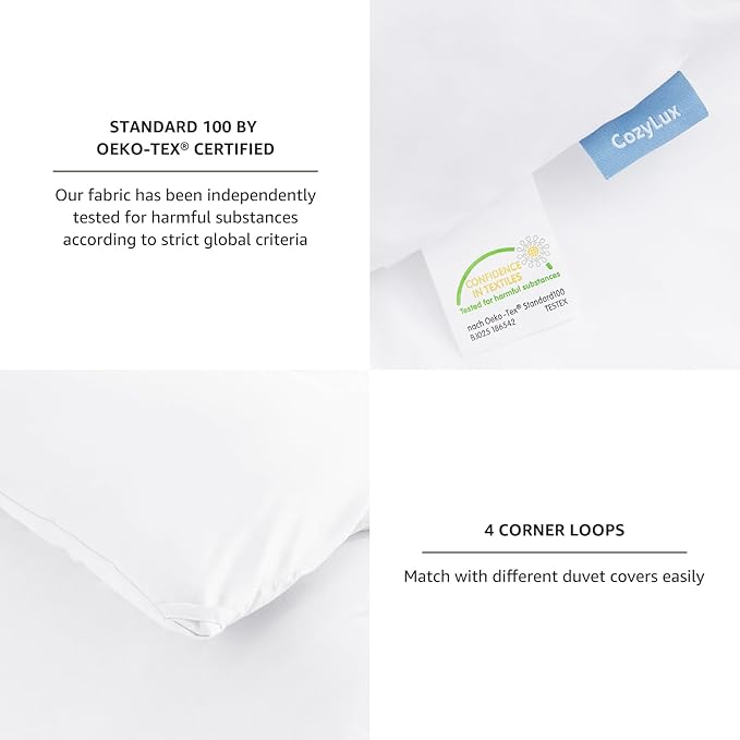 CozyLux White Queen Comforter Set, 3 Pieces Solid Breathable Quilted Boho Style Bedding Sets, Luxury Fluffy Soft Bed Set with Down Alternative Comforter for All Season (1 Comforter & 2 Pillowcases)