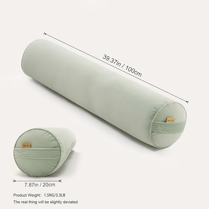 Body Pillow for Adults,Long Round Pillow,Big Cylindrical Pillow,Large Full Bolster Pillows for Side Sleepers (Celadon Green, 39.37"*7.87")