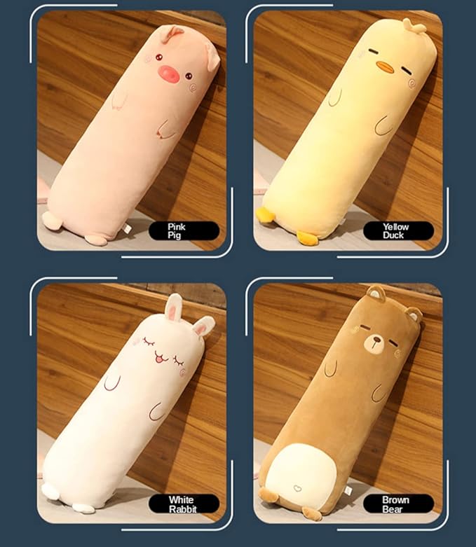 Long Plush Cute Body Pillows 27" Cuddle Stuffed Animal Shaped Bed Body Pillows Soft Cotton Plushies Doll Toy Gifts (Bunny, 27 Inch)