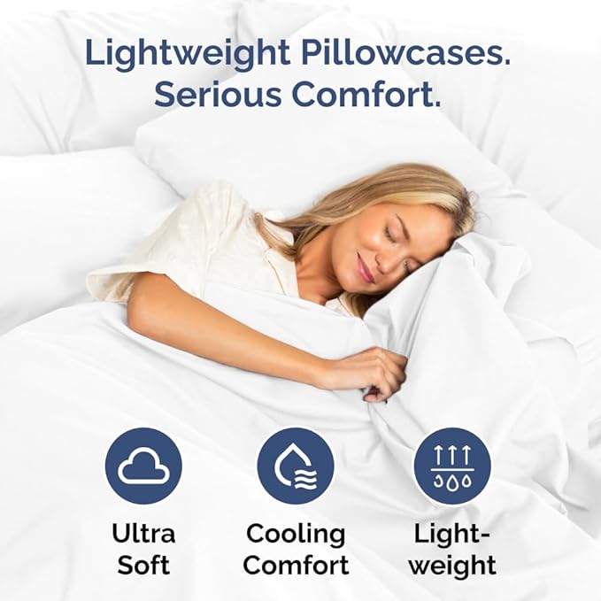 Standard Pillow Cases Set of 10 - Ultra Soft Hotel Quality Pillowcase Covers - Comfy, Cozy & Wrinkle Free - Shrink, Stain and Fade Resistant - Machine Washable Pillow Protectors - 10 Pcs Set - White