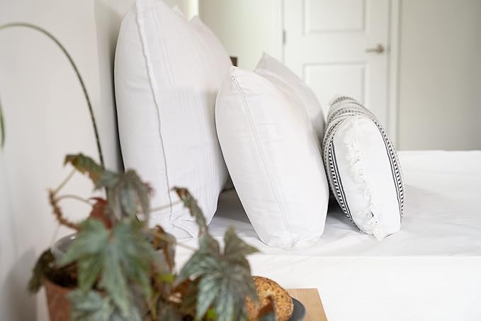 AllerEase 100% Breathable Cotton Pillow Protector for Sleeping - 4 Pack,White