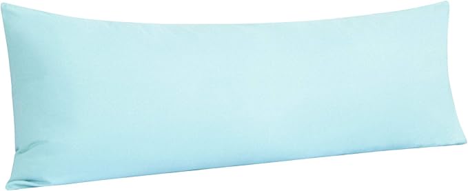 NTBAY Body Pillowcase - Brushed Microfiber 20x54 Pillowcase - Soft, Wrinkle-Free, Fade-Resistant, Stain-Resistant, Aqua Body Pillow Cover with Envelope Closure - 20x54 Inches, Aqua