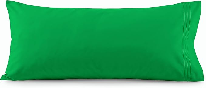 Elegant Comfort Luxury Ultra-Soft 1-Piece Pillowcase Set - 1500 Premium Hotel Quality Microfiber Double Brushed - Wrinkle Resistant, Body Pillowcase Size, Emerald Green