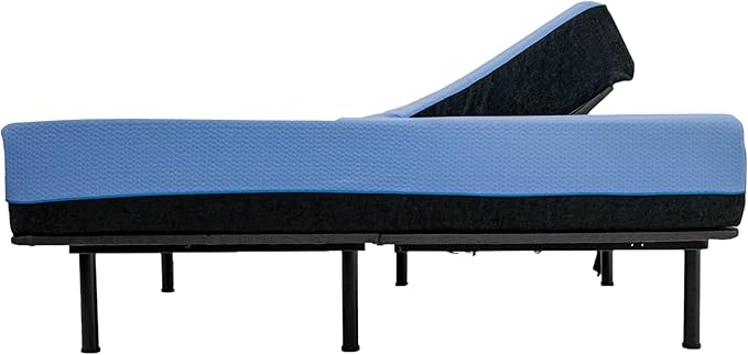 Bridgevine Home Split Flex 6-Layer Hybrid Latex Foam and Coil Adult Mattress, 12 Inches, Mattress-in-a-Box, Split Top King Size, Blue Ice Cover
