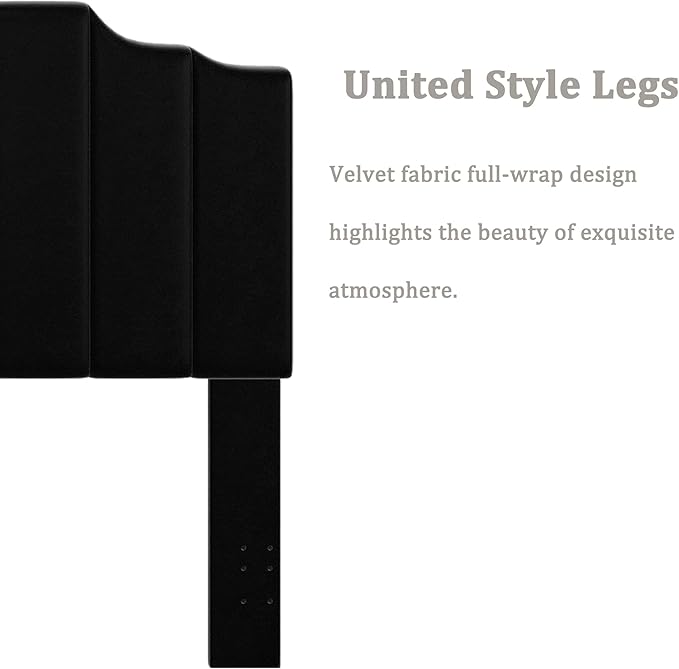 Befurtori King Size Headboard Only, Velvet Wall Mounted Headboard King for Adjustable Bed Modern Upholstered Head Board Easy Assembly, Black