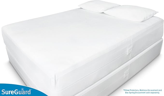Full (17-20 in. Deep) SureGuard Mattress Encasement - 100% Waterproof, Bed Bug Proof, Hypoallergenic - Premium Zippered Six-Sided Cover
