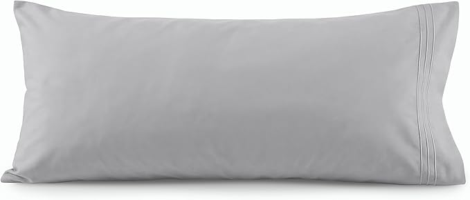 Elegant Comfort Luxury Ultra-Soft 1-Piece Body Pillowcase - 1500 Premium Hotel Quality Microfiber Double Brushed - Wrinkle Resistant, Body Pillowcase Size, Silver