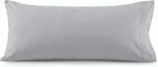 Elegant Comfort Luxury Ultra-Soft 1-Piece Body Pillowcase - 1500 Premium Hotel Quality Microfiber Double Brushed - Wrinkle Resistant, Body Pillowcase Size, Silver