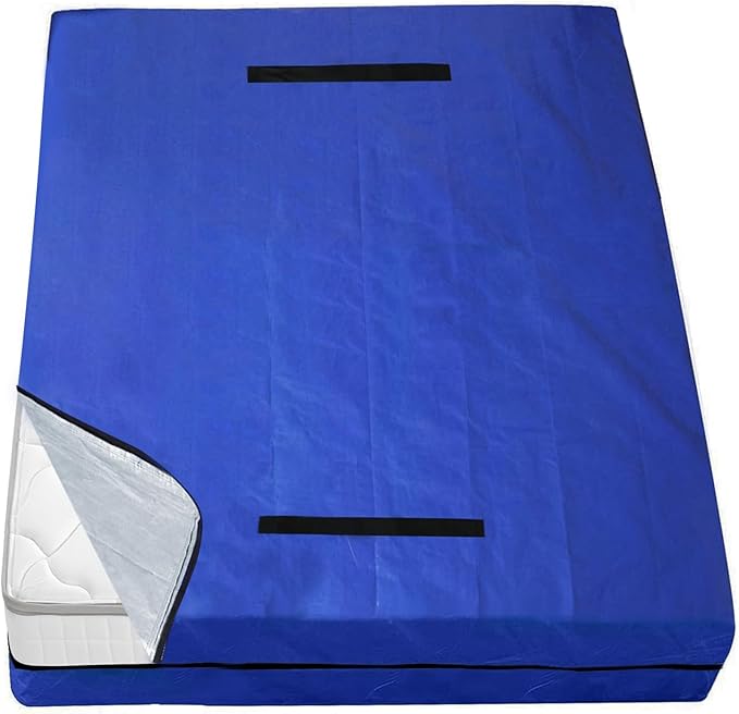 Mattress Bags for Moving and Storage Full Size, Waterproof Mattress Cover for Moving with Heavy Duty Handles, Strong Zipper, Reusable Mattress Storage Bag, Moving Supplies & Moving Bags,Blue