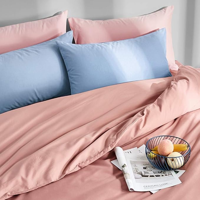 FLXXIE King Pillow Cases Set of 2, Soft Microfiber Pillow Covers with Envelope Closure, Wrinkle, Fade and Stain Resistant Pillowcases, 20x36, Pink