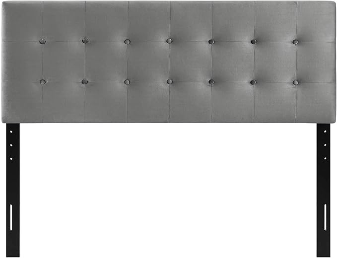 Modway Emily King Biscuit Tufted Performance Velvet Headboard, Gray