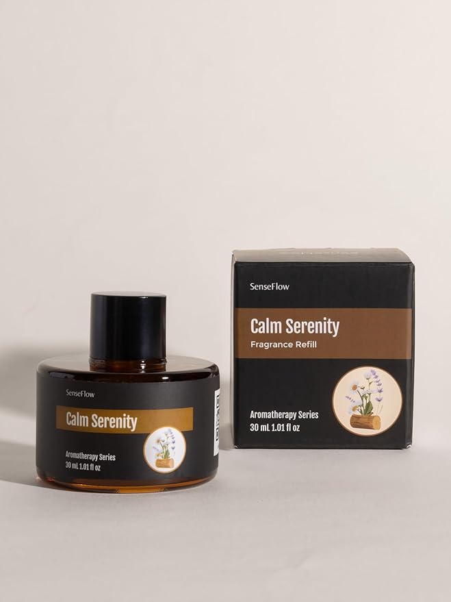 Essential Oil Refill 1.02oz/30ml - Free SF101 Waterless Aromatherapy Diffuser, Covers 1000 Sq Ft, 120-Day Natural Scent,Calm Serenity