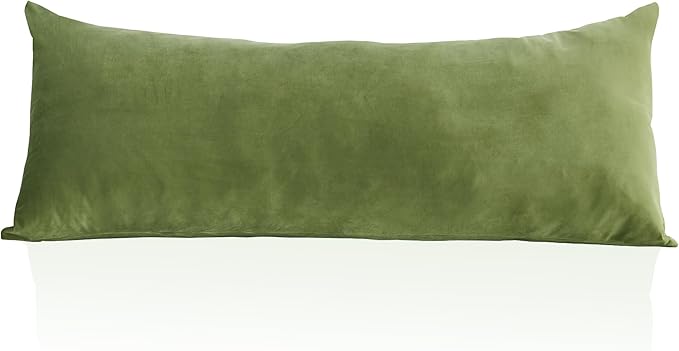 StangH Grass Green Velvet Body Pillow Cover 20x54 Inches, Super Soft Cozy Luxury Fuzzy Long Pillowcase with Zipper, for Sofa Bedroom Holiday Home Decoration All Seasons, 1 Pack