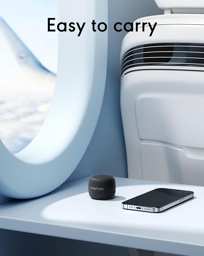 Sound Machine Flowtune White Noise Machine for Baby Adults, Mini Portable Sound Machine for Travel, 6H Timer, 18 Soothing Sleep Sounds Gift (Black)