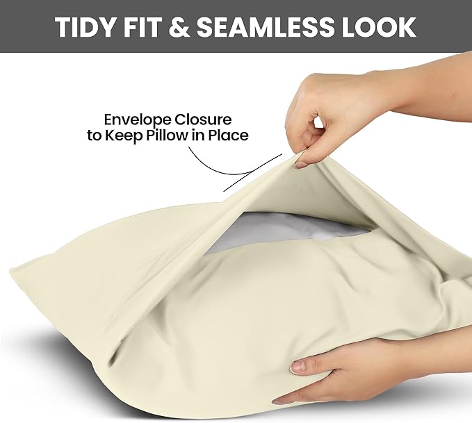 Utopia Bedding Queen Pillow Cases - 2 Pack - Envelope Closure - Soft Brushed Microfiber Fabric - Shrinkage and Fade Resistant Pillow Covers Queen Size 20 X 30 Inches (Queen, Ivory)