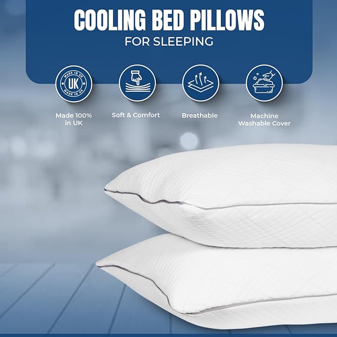 Bed Pillows for Sleeping 30x20 Inches Set of 2 Queen Size Shredded Memory Foam Pillows with Washable Pillowcases Cooling Hotel Pillow Hypoallergenic Adjustable Pillow for Side Back & Stomach Sleepers