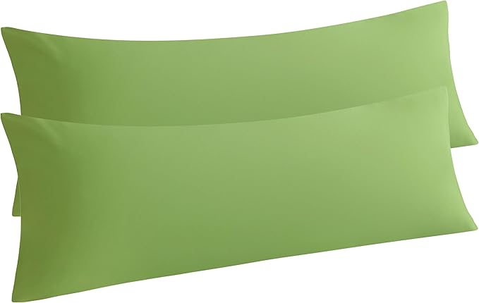 NTBAY Body Pillow Cases Set of 2, 2 Pack Brushed Microfiber 20x54 Pillow Cases, Soft, Wrinkle, Fade, Stain Resistant Sage Green Pillow Cases with Envelope Closure, 20x54 Inches, Sage Green
