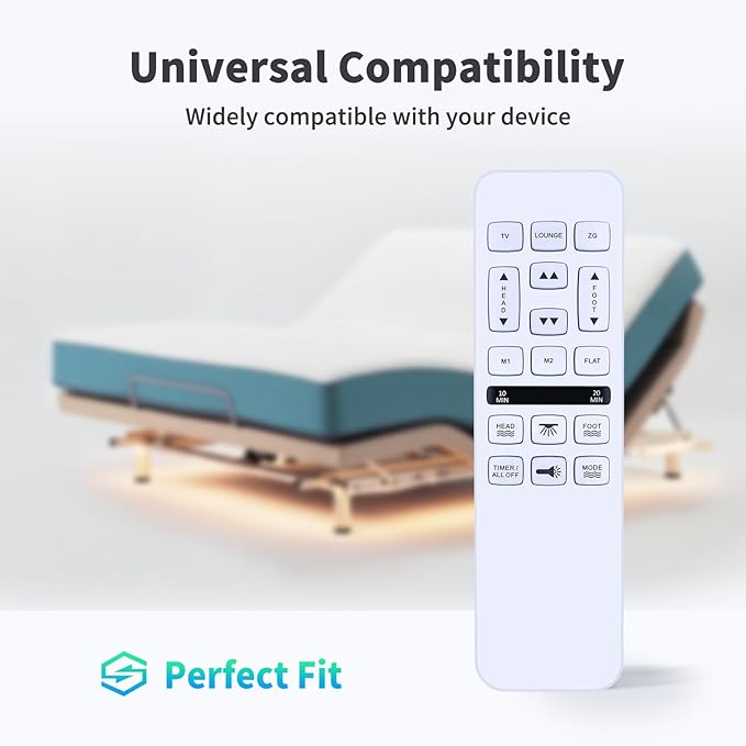 Universal Replacement Remote for Mlily/Bedtech/Richmat/Mattress Firm/iDealBed HJH55,600 or 3000 Control Box,HJC18,Custom Comfort Adjustable Bed Base