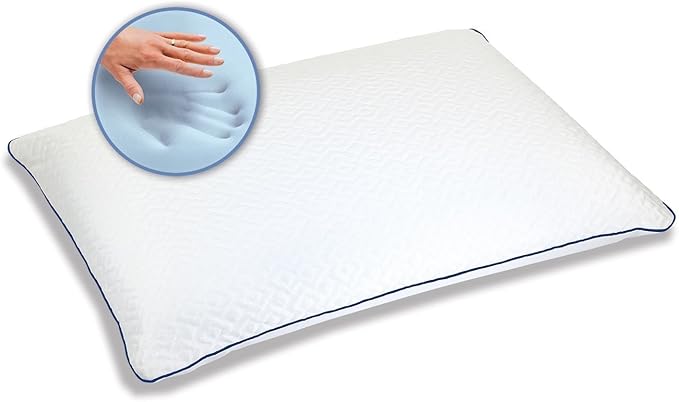 Sleep Innovations Forever Gel Memory Foam Pillow, Standard Size, Cool Touch Cover and Cooling Gel Memory Foam Core, Side, Stomach, and Back Sleepers, Medium Support