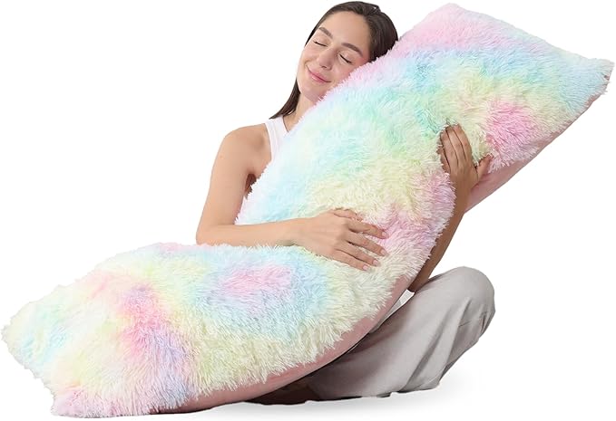 ZonLi Fluffy Body Pillow, Full Body Pillows for Adults, Long Pillow for Sleeping with Removable Cover and Adjustable Filling for Side Sleeper & Pregnancy，Large and Firm Pillow, Machine Washable