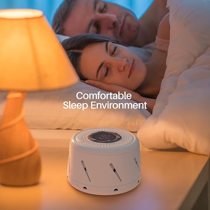 White Noise Machine with Real Fan Sound, Smart Mode, Timer & LED Display – Portable Sleep Sound Machine for Adults, Babies, Office, Travel & Home (Yellow)