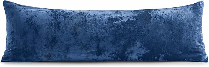BEDELITE Velvet Body Pillow Cover with Zipper, Soft and Plush 20x54 Long Pillow Case, Velvety Smooth and Cozy Body Pillow Pillowcase for Bedroom and Couch, for All Seasons(Navy Blue)