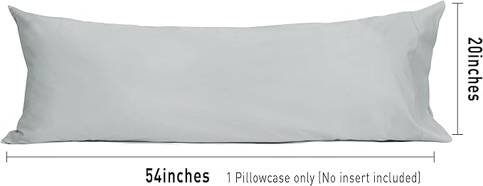 Sunflower Body Pillowcase 100% Cotton Long Pillow Cover/Case Envelope Closure 1 Pack, 20×54 inches Ultimate Gray, Soft and Breathable